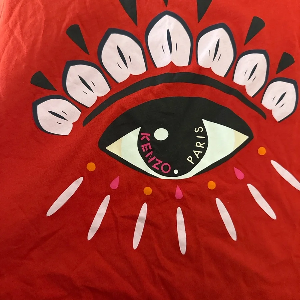 Kenzo Paris Eye Graphic T-Shirt Red XS | Designer Tee Streetwear XS EUC - Picture 2 of 3